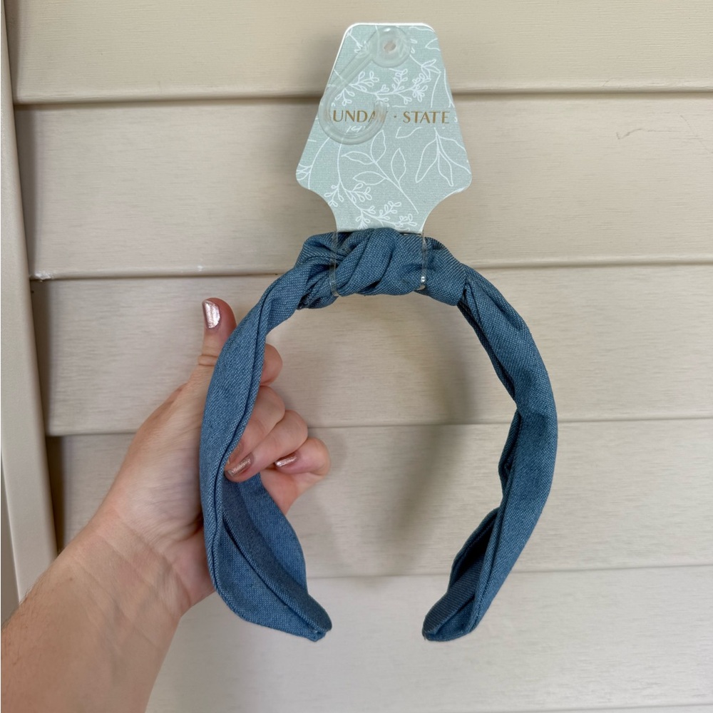 Denim Blue Knotted Headband! - Picture 6 of 7